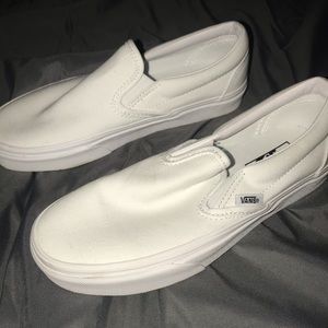 White slip on vans size 8 women’s